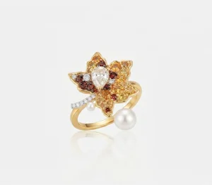 Autumn Maple Heart Ring