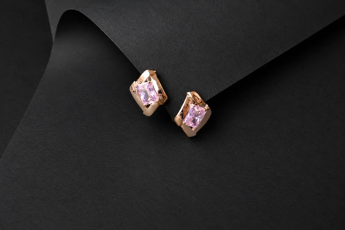 Blush Square Stud